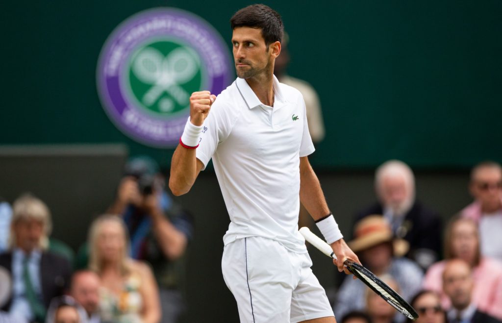 Novak Djokovic at Wimbledon in 2019