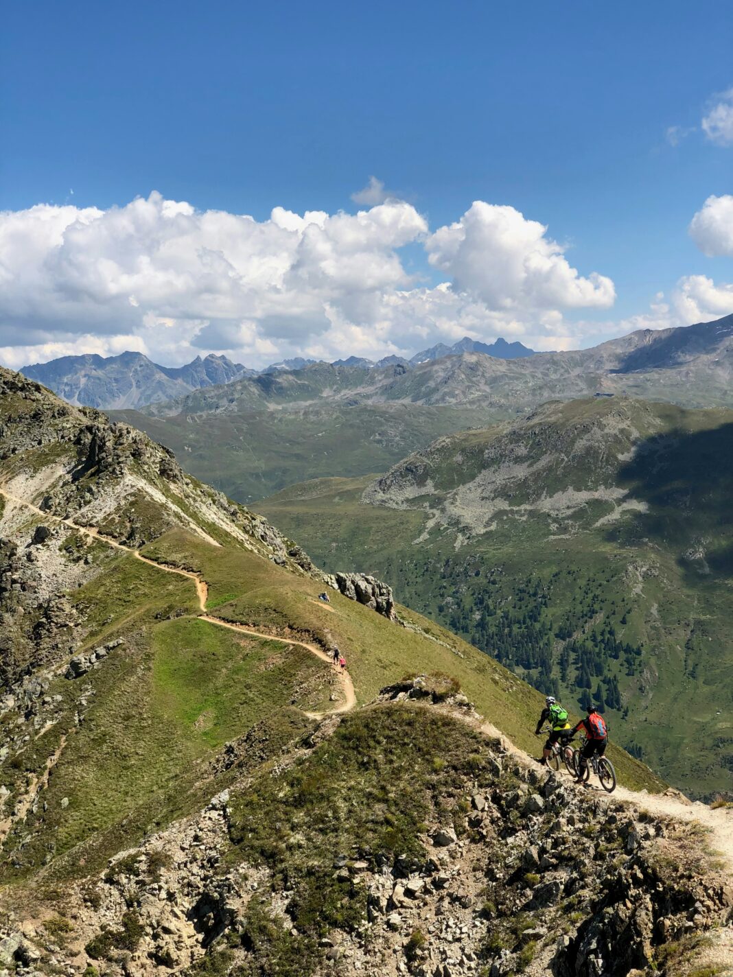 Cyclists near Davos, Switzerland