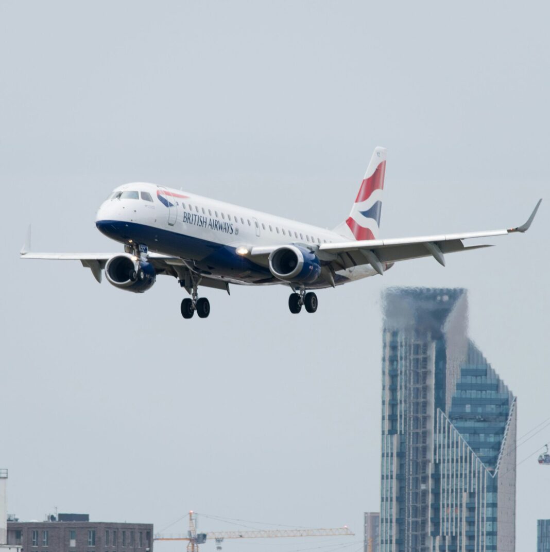 British Airways Plane in the air