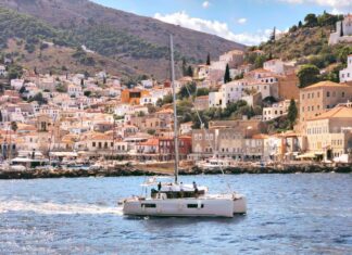 Hydra, Greece’s Car Ban Makes it a Magical Destination Boat near Hydra, Greece.
