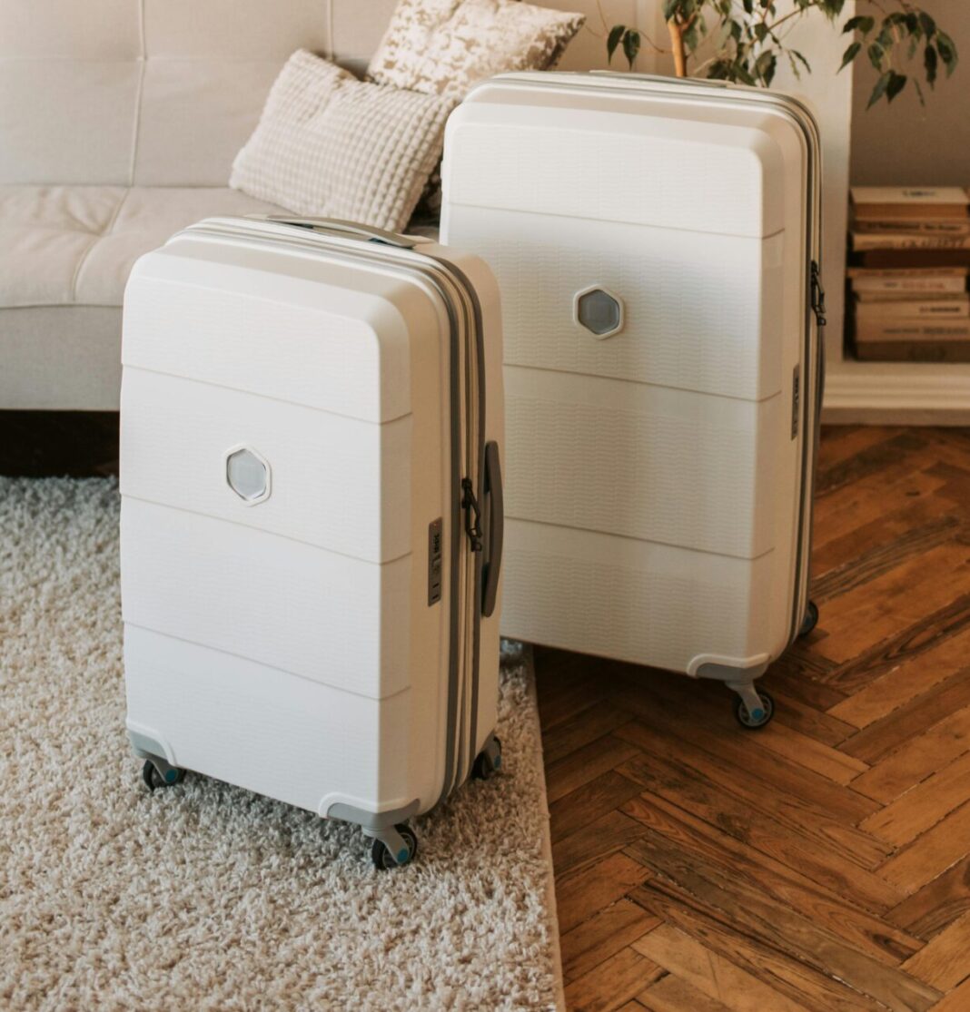 Suitcase Standing in a Living Room