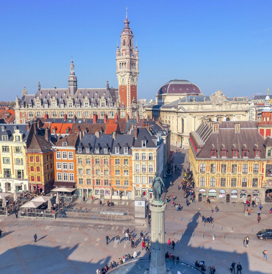 View of the main square in Lille, France